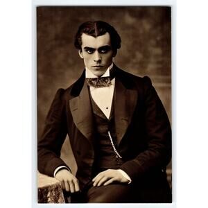 Vintage Style Halloween Portrait Photo 4x6 Glossy Paper Spooky Man